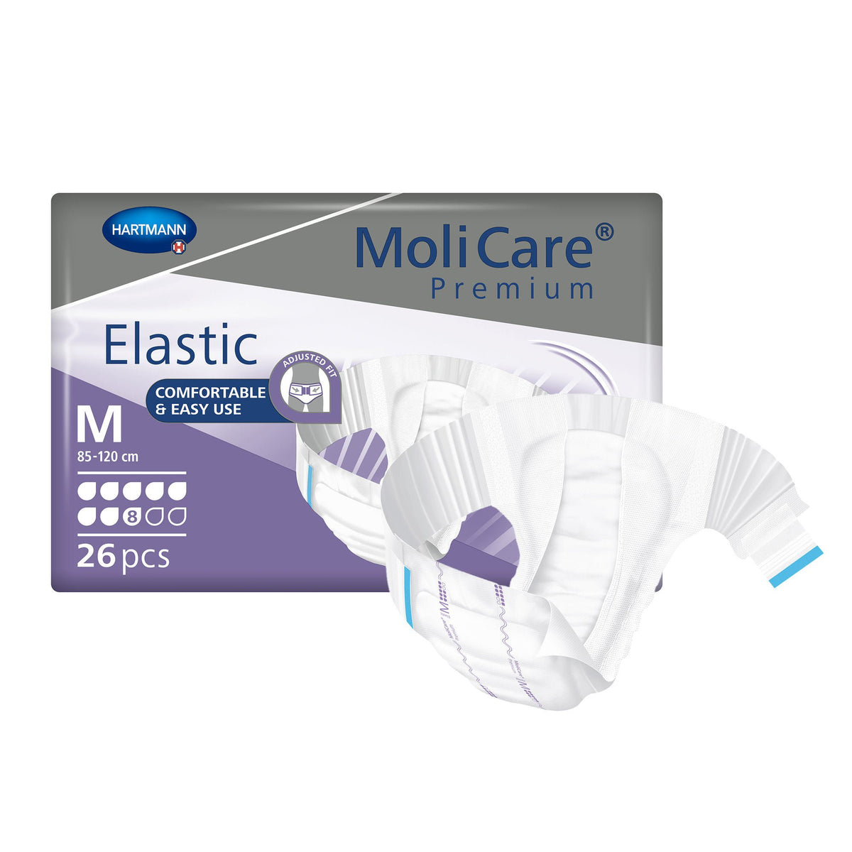 MoliCare® Premium Elastic 8 Drop Absorbency Incontinence Briefs, Medium, BG/26