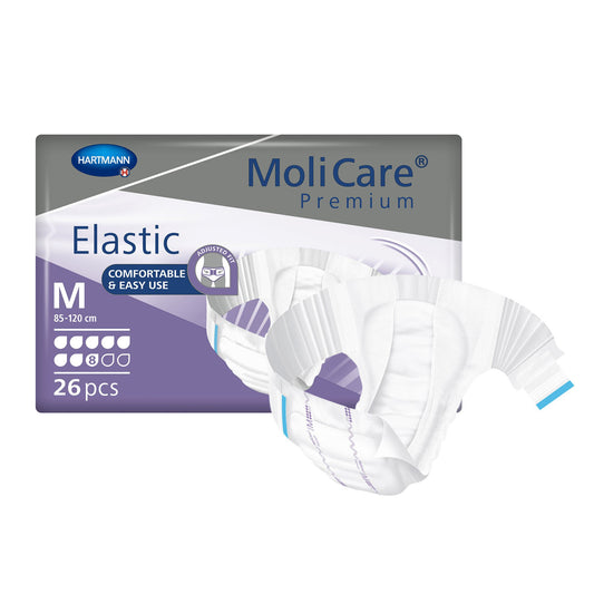 MoliCare® Premium Elastic 8 Drop Absorbency Incontinence Briefs, Medium, BG/26