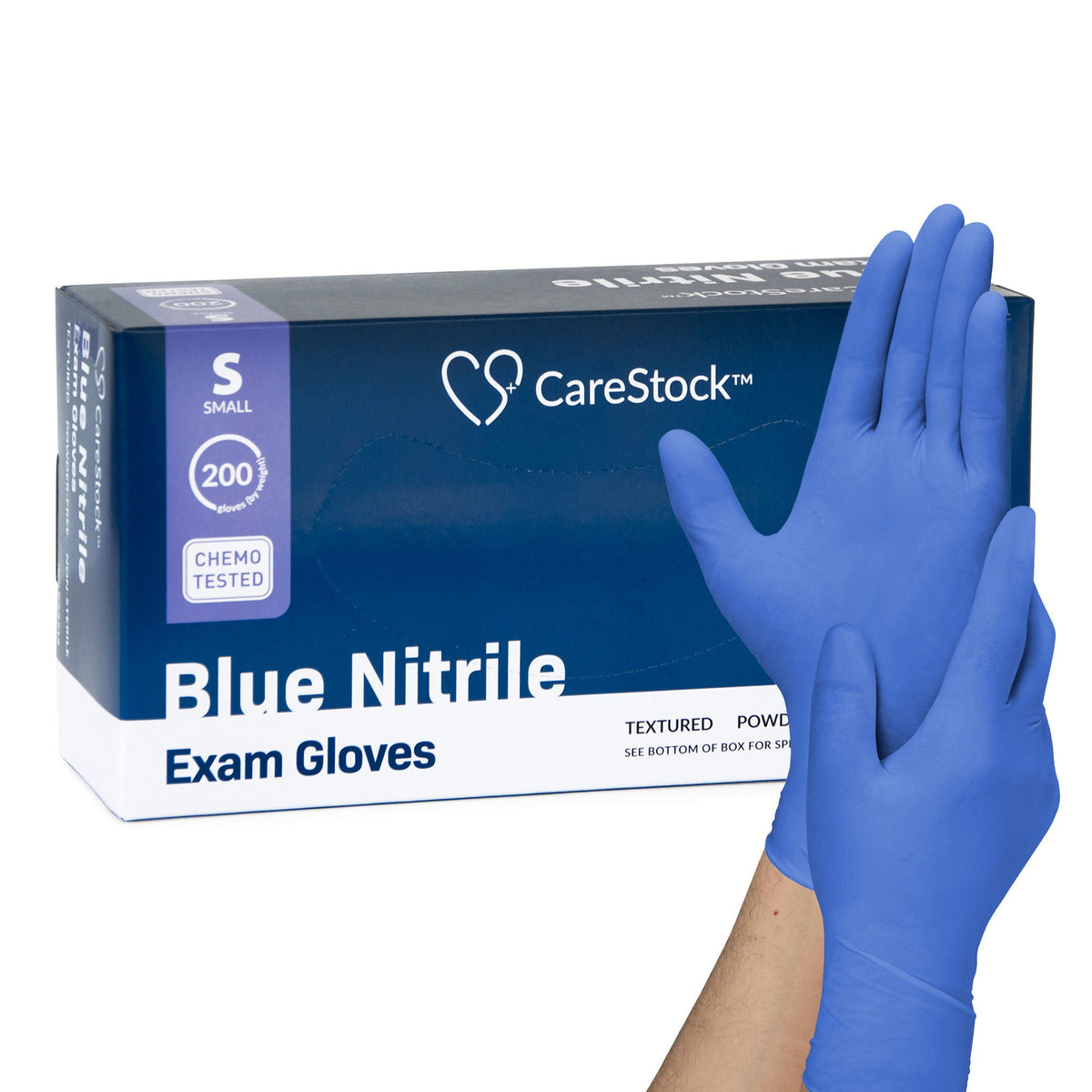 CareStock™ Nitrile Exam Glove, Small, Blue, CS/2000