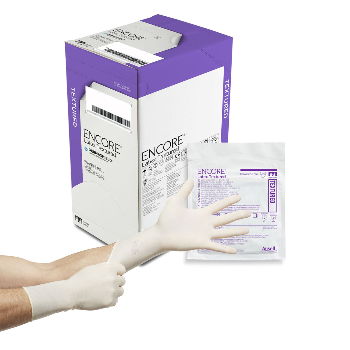 Encore® Latex Textured Surgical Glove, Size 6.5, Ivory, CS/200