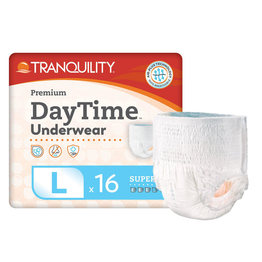 Tranquility Premium DayTime Disposable Absorbent Underwear, Large, BG/16