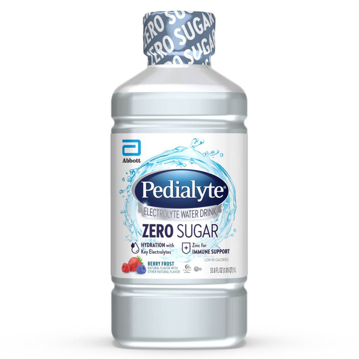 Pedialyte® Zero Sugar Electrolyte Water Drink, Berry Frost, 1 liter bottle, EA/1