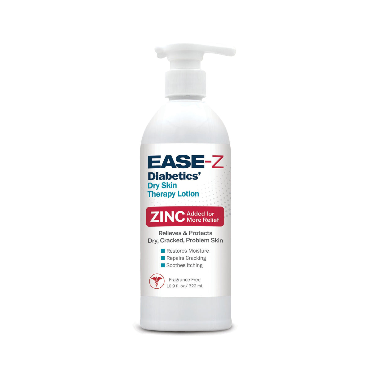 EASE-Z Diabetics' Dry Skin Therapy Foot Cream, Scented, 10.9-ounce Pump Bottle