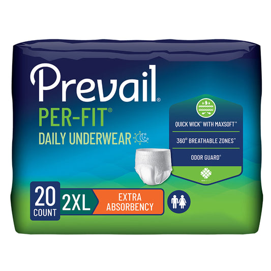 Prevail Per-Fit® Daily Underwear, 2X-Large, PK/20