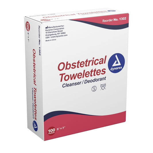 dynarex® Scented Obstetrical Towelettes, Individual Packets, CS/1000