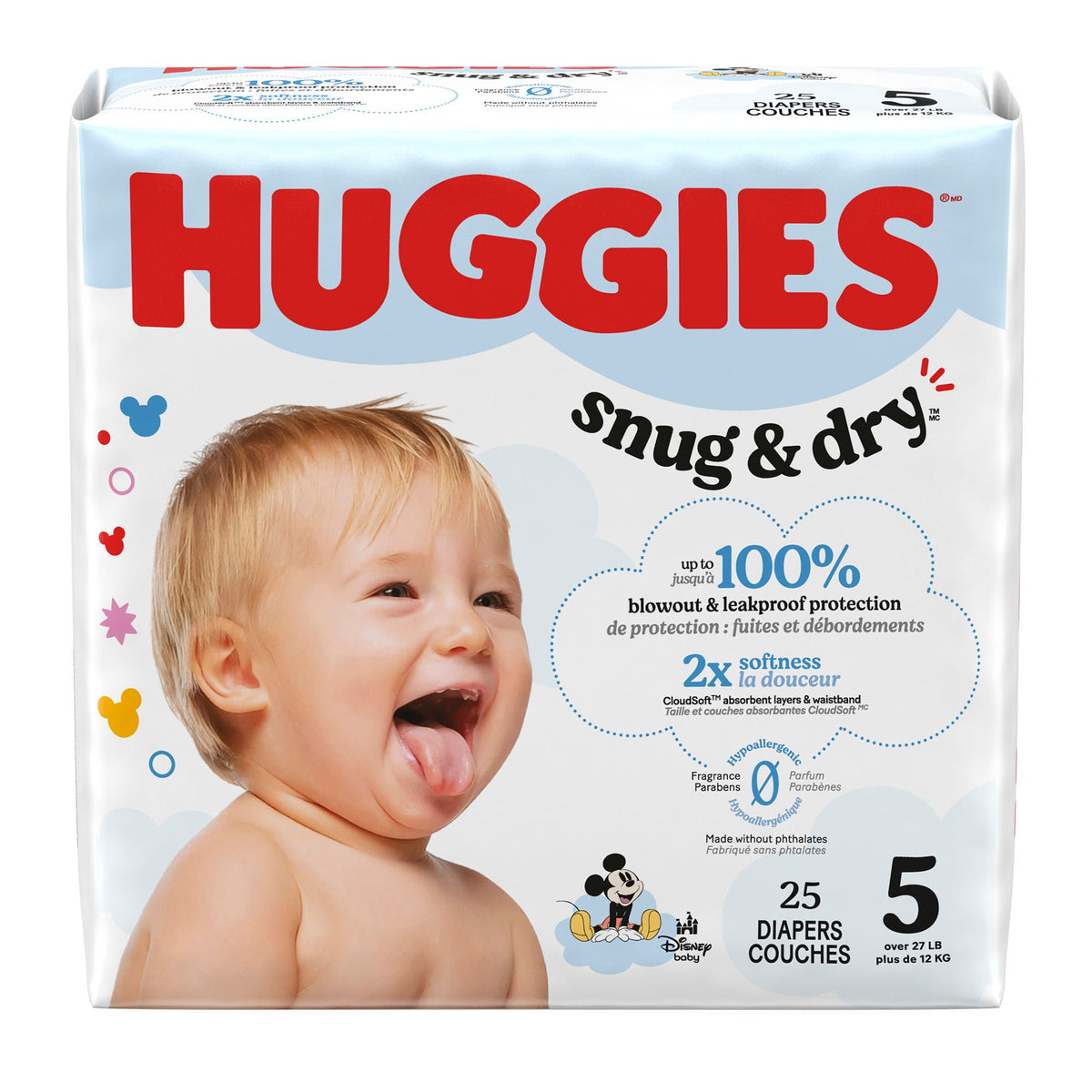 Huggies® Snug & Dry™ Diapers, Size 5, PK/25