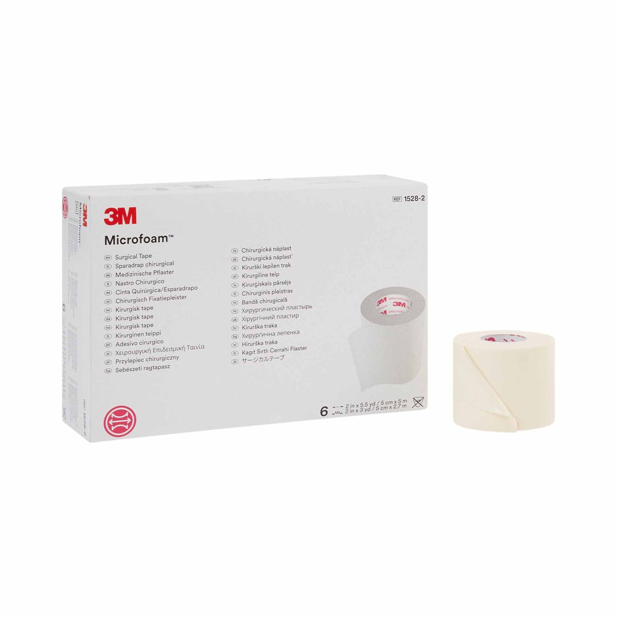 3M™ Microfoam™ Foam / Acrylic Adhesive Medical Tape, 2 Inch x 5-1/2 Yard, White, RL/1