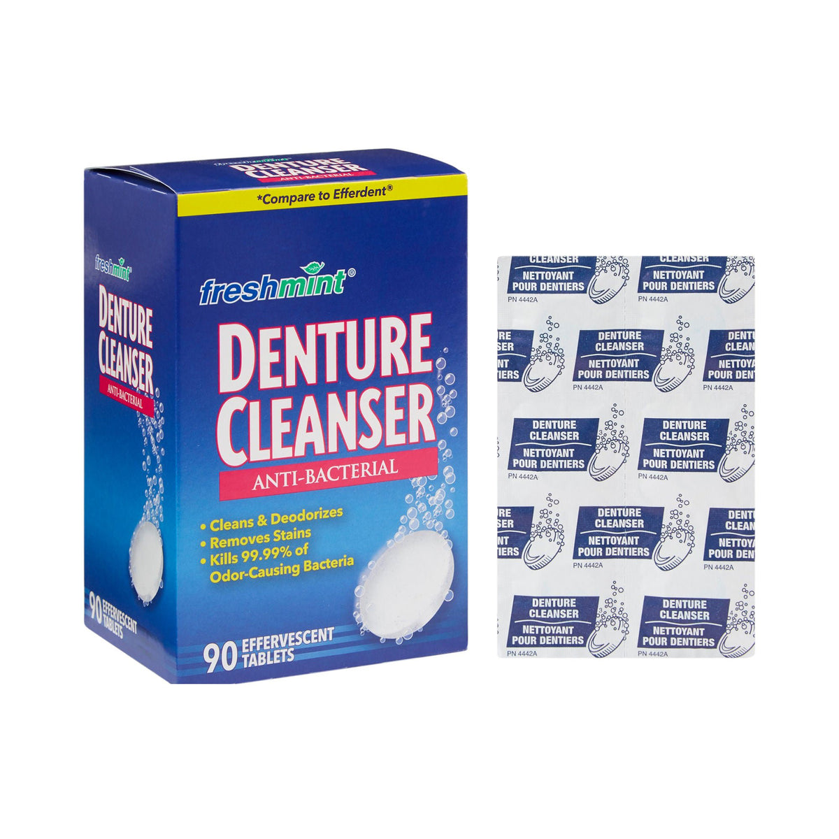 freshmint® Denture Cleanser Anti-Bacterial Tablets, BX/1