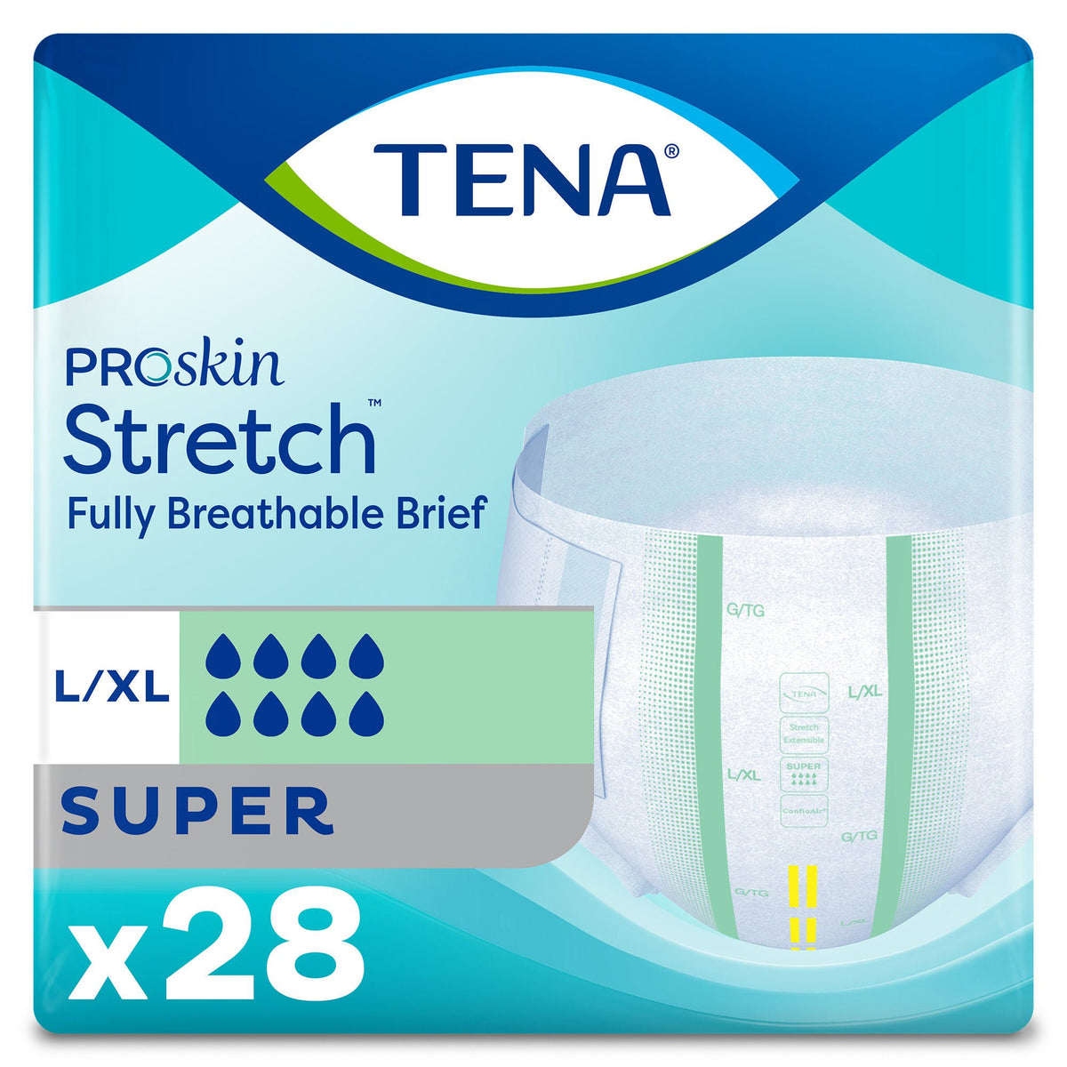 Tena® ProSkin Stretch™ Super Incontinence Brief, Large / Extra Large, BG/1
