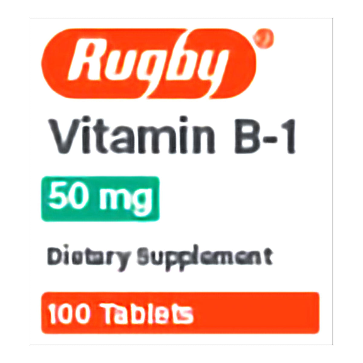 Rugby® 50 mg Vitamin B-1 Dietary Supplement, BT/1