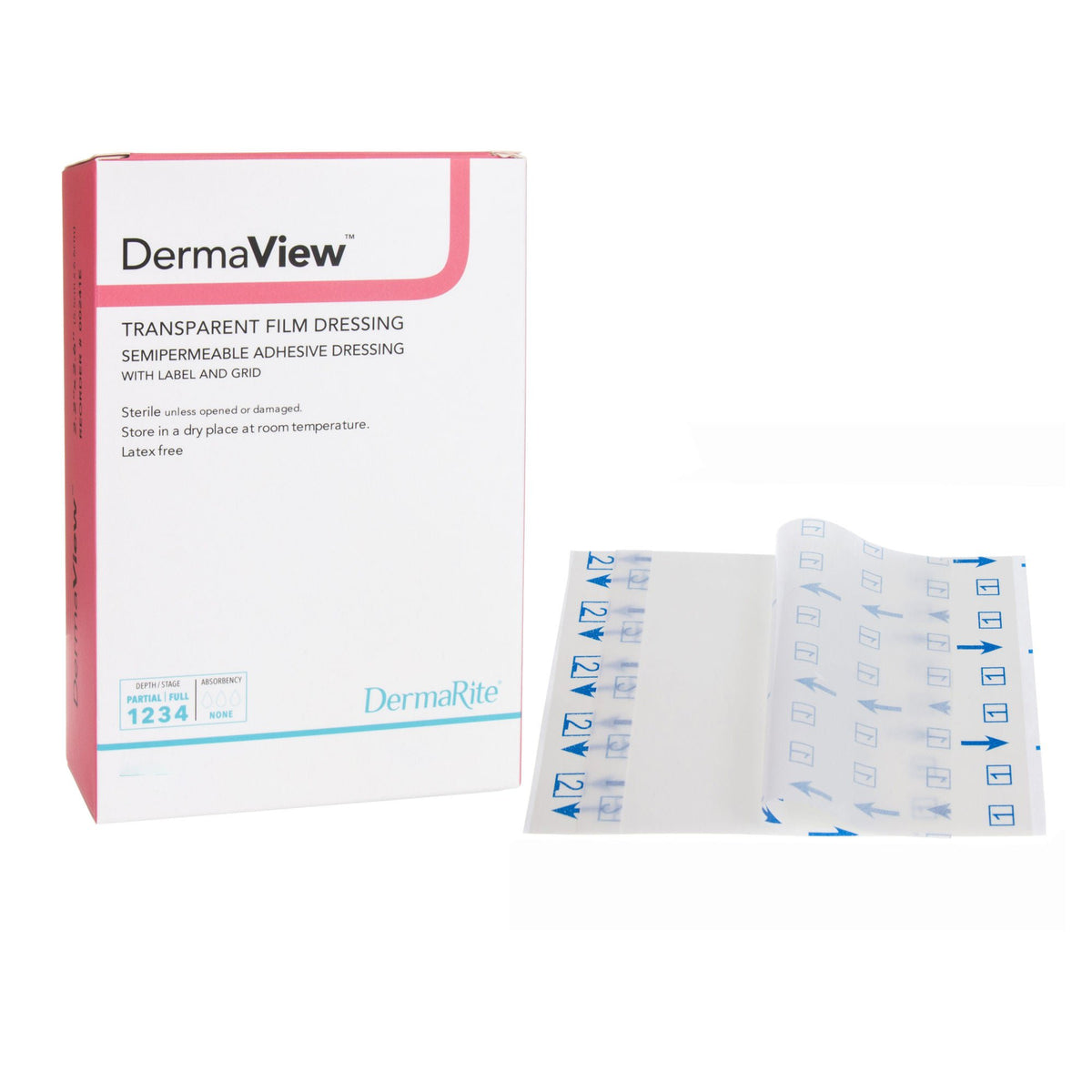 DermaView™ Transparent Film Dressing, 4 x 5 Inch, BX/50