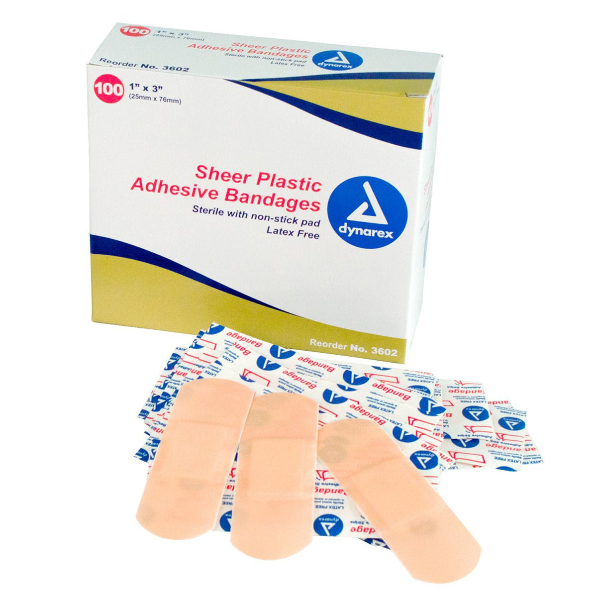dynarex® Sheer Adhesive Strip, 1 x 3 inch, CS/2400