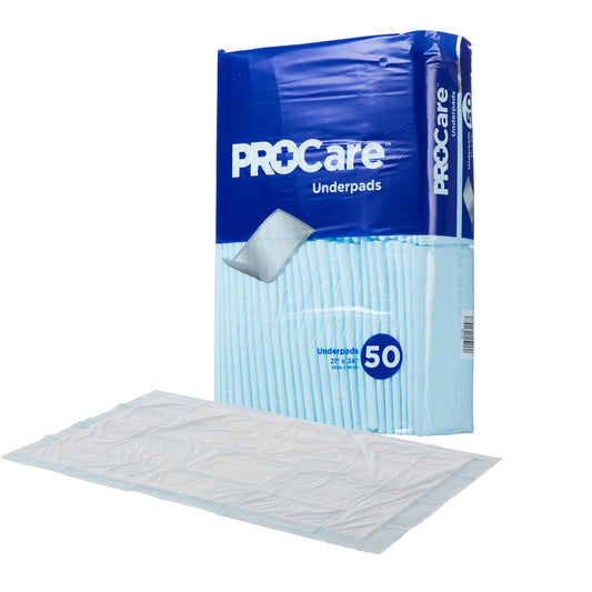ProCare Incontinence Underpads, Moisture-Proof, Absorbent, Comfortable, Blue, CS/150