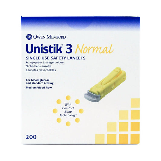 Unistik® 3 Normal Safety Lancet, 23 Gauge, 200 ct., BX/200