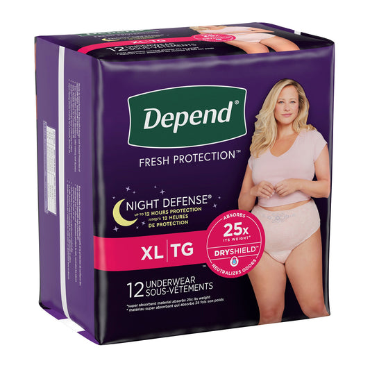 Depend® Night Defense® Women's Absorbent Underwear, X-Large, PK/12