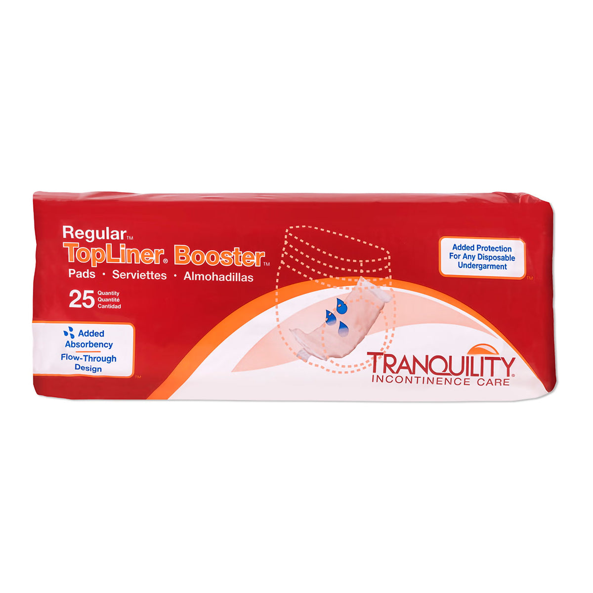 TopLiner™ Added Absorbency Incontinence Booster Pad, 4 x 14 Inch, BG/25