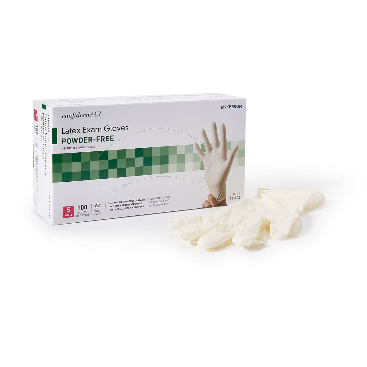 McKesson Confiderm® CL Latex Exam Glove, Small, Ivory, BX/100
