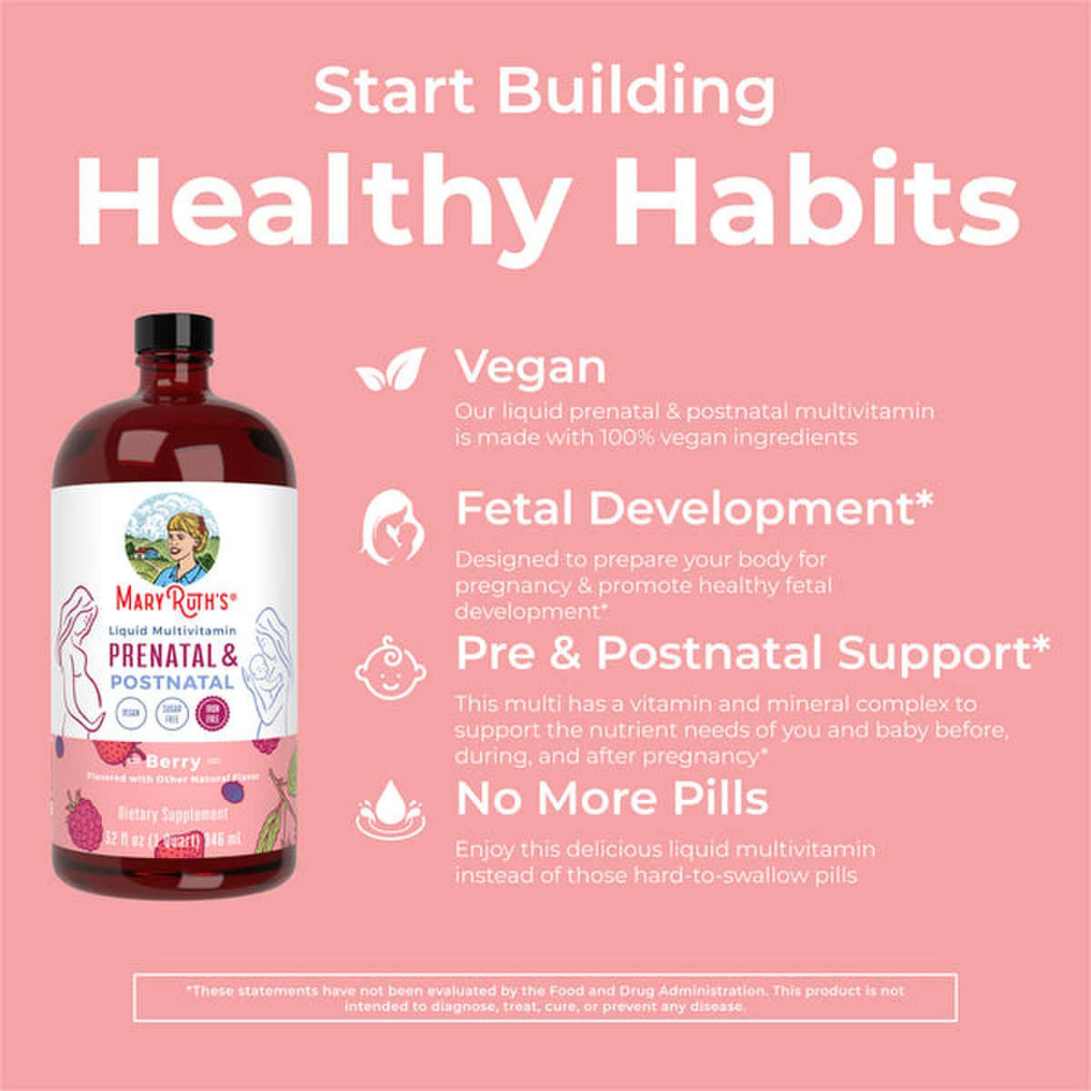 Mary Ruth's® Prenatal & Postnatal Liquid Multivitamin Liquid, Berry Flavor