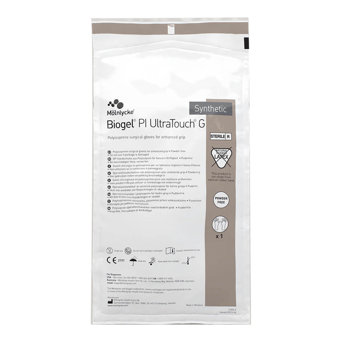 Biogel® PI UltraTouch™ G Polyisoprene Surgical Glove, Size 8, Straw, BX/50
