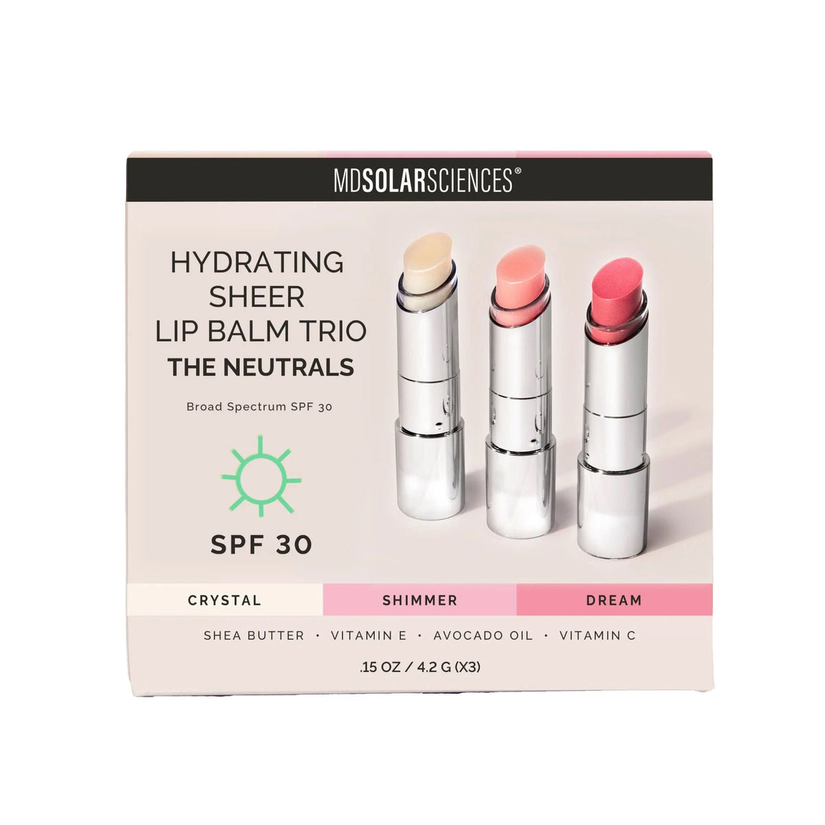 MDSolarSciences® Hydrating Sheer Lip Balm, Neutrals Trio, EA/1