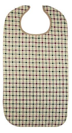 Beck's Classic Quilted Adult Bib, Autumn Beige Plaid, 18 x 34 Inch, EA/1