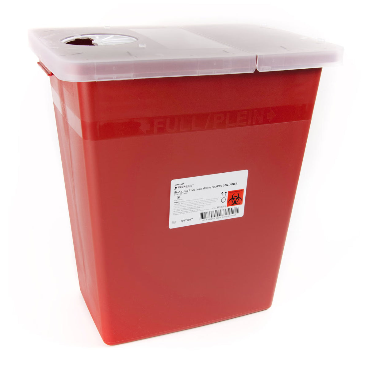 McKesson Prevent® Sharps Container, 8 Gallon, 13.75 x 13.75 x 14 Inch, EA/1