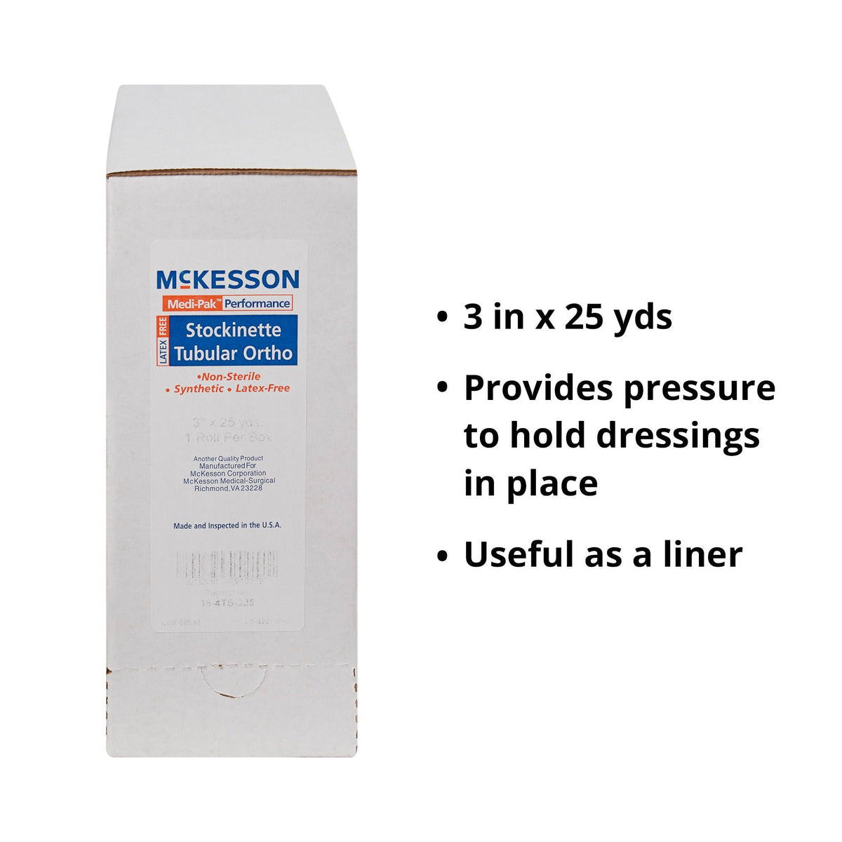 McKesson White Polyester Tubular Stockinette, 3 Inch x 25 Yard