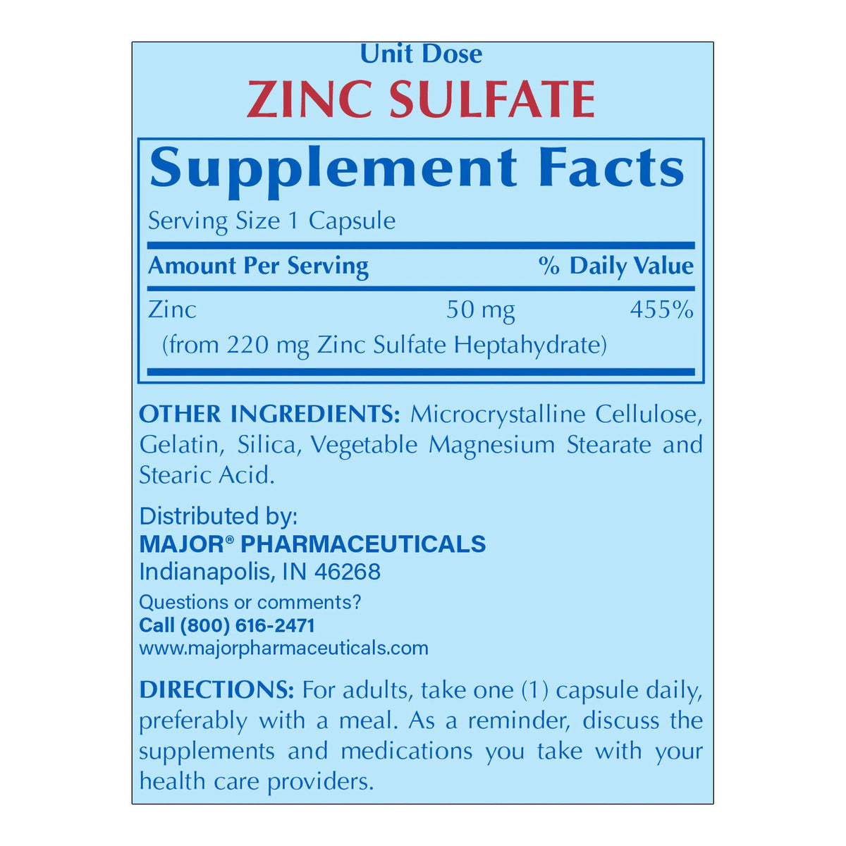 Major® 220-mg Zinc Sulfate Capsules