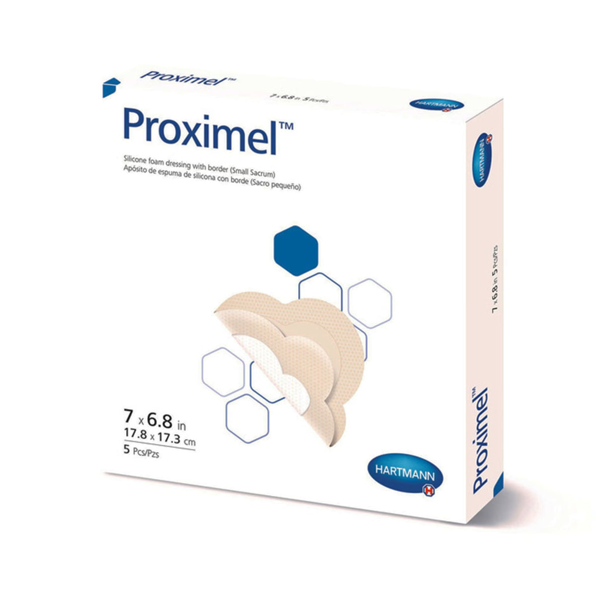 DRESSING, WND PROXIMEL SILICONE FM SACRUM W/BORDER SM (5/BX), BX/5
