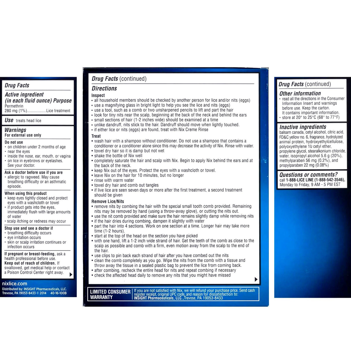 Nix® Permethrin Lice Killing Creme Rinse