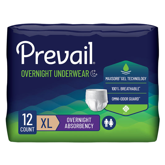 Prevail® Overnight Absorbent Underwear, Extra Large, PK/12