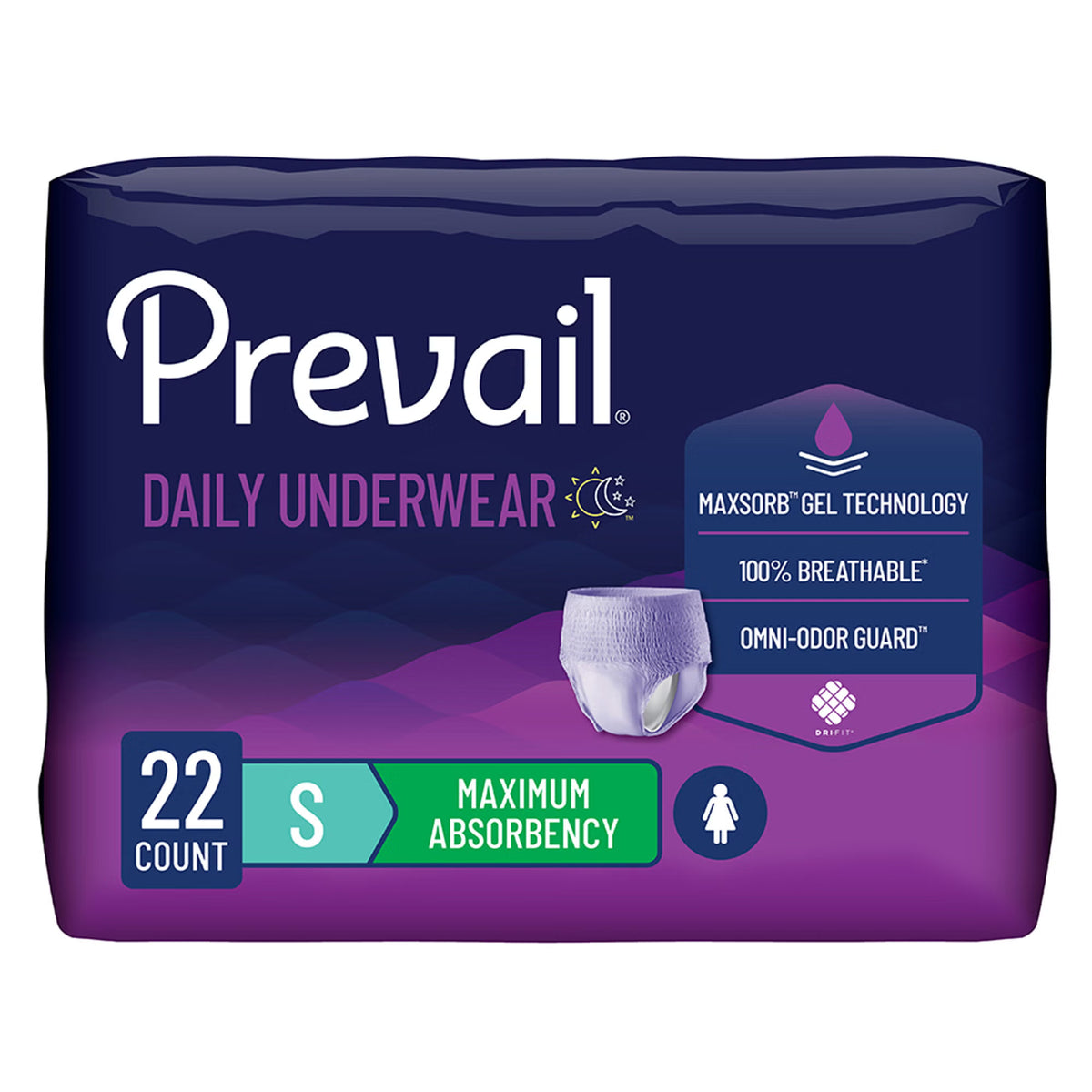Prevail® Daily Underwear Maximum Absorbent Underwear, Small, BG/22