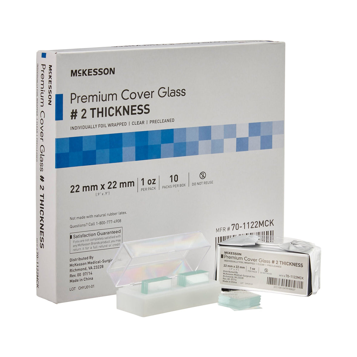 McKesson Premium No. 2 Thickness Cover Glass, 22 x 22 mm, BX/10