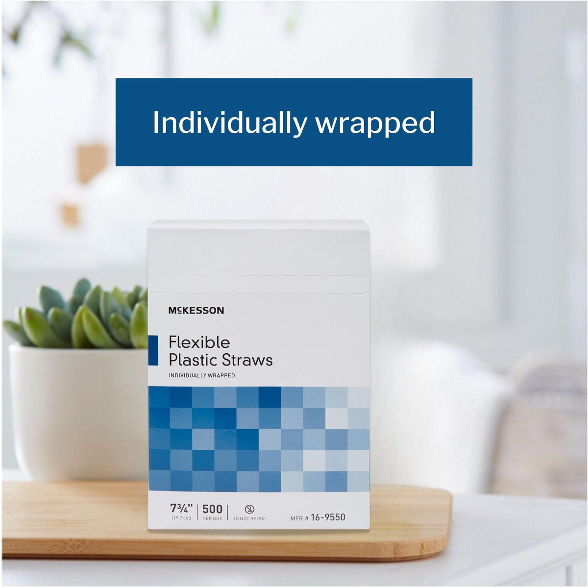 McKesson Flexible Drinking Straw, 7-3/4 Inch Length