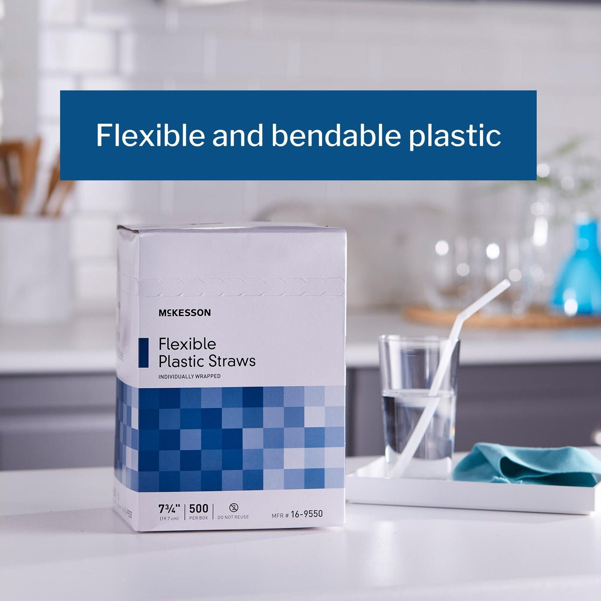 McKesson Flexible Drinking Straw, 7-3/4 Inch Length