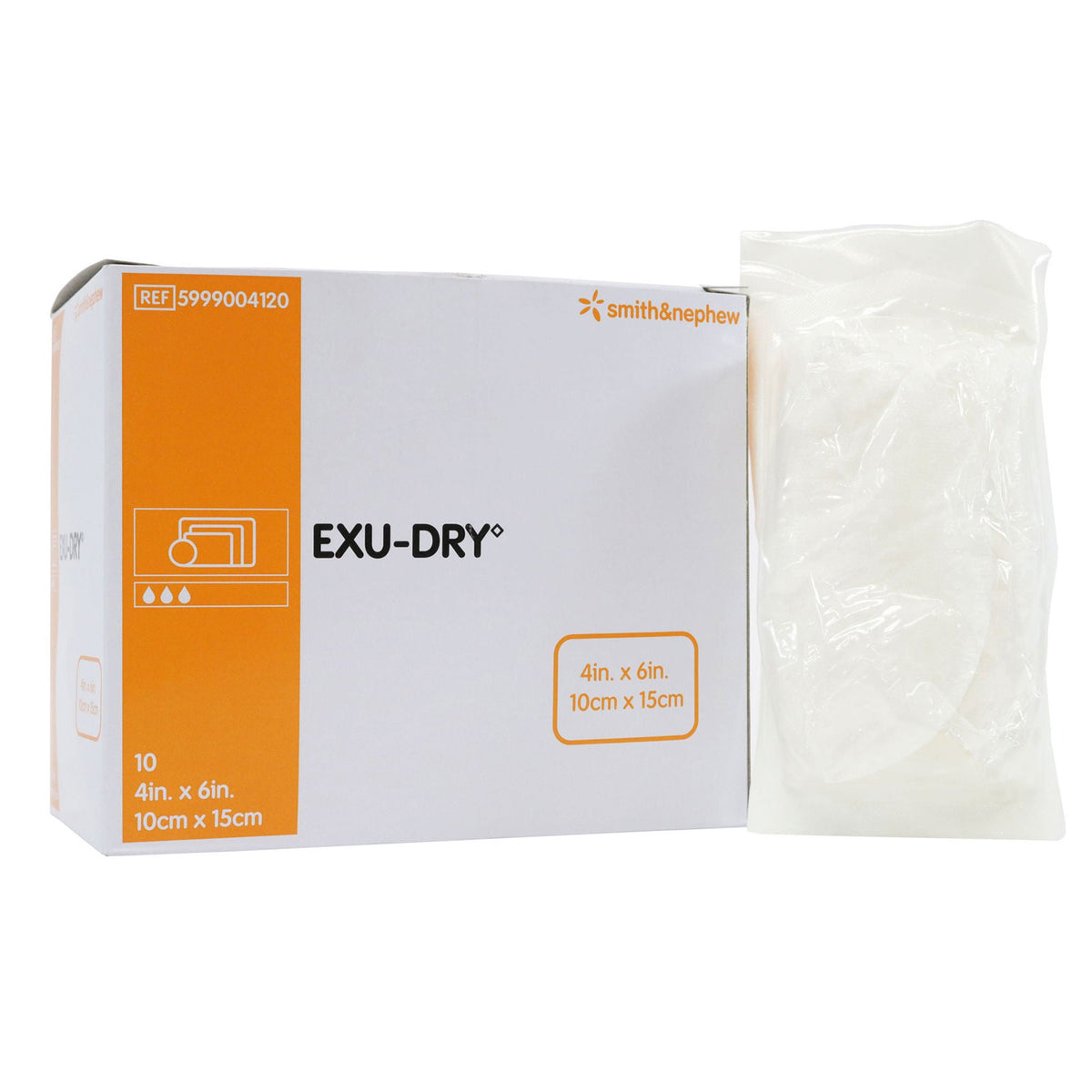 Smith & Nephew Exu-Dry Anti-Shear Super Absorbent Dressing, 4 x 6 inch