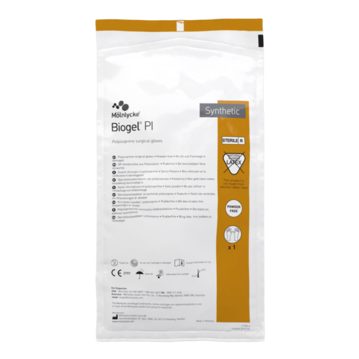Biogel® PI Polyisoprene Surgical Glove, Size 6.5, Straw Color, BX/50
