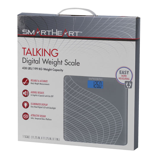 SmartHeart Talking Scale, Digital Bathroom Scale, 438 lbs Capacity, EA/1