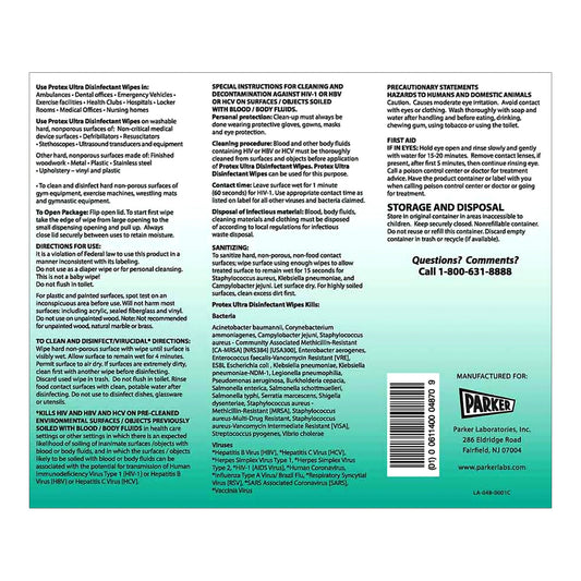 Protex® Ultra Disinfectant Wipes, Premoistened Broad Spectrum, CS/8