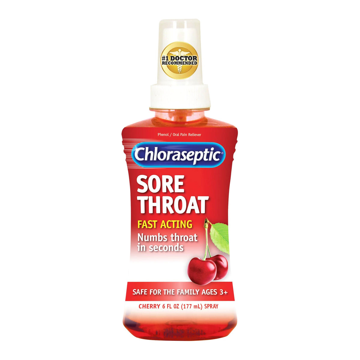 Chloraseptic® Phenol Sore Throat Relief, 6-ounce Spray Bottle, EA/1