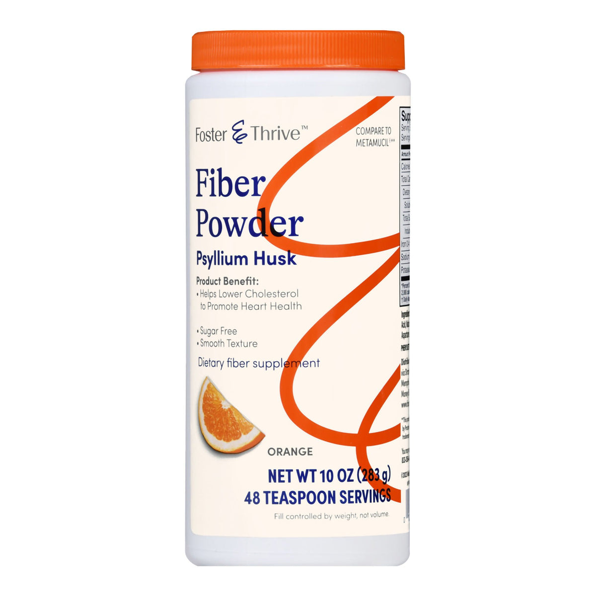 Foster & Thrive™ Fiber Powder Sugar Free Smooth Texture Orange, EA/1