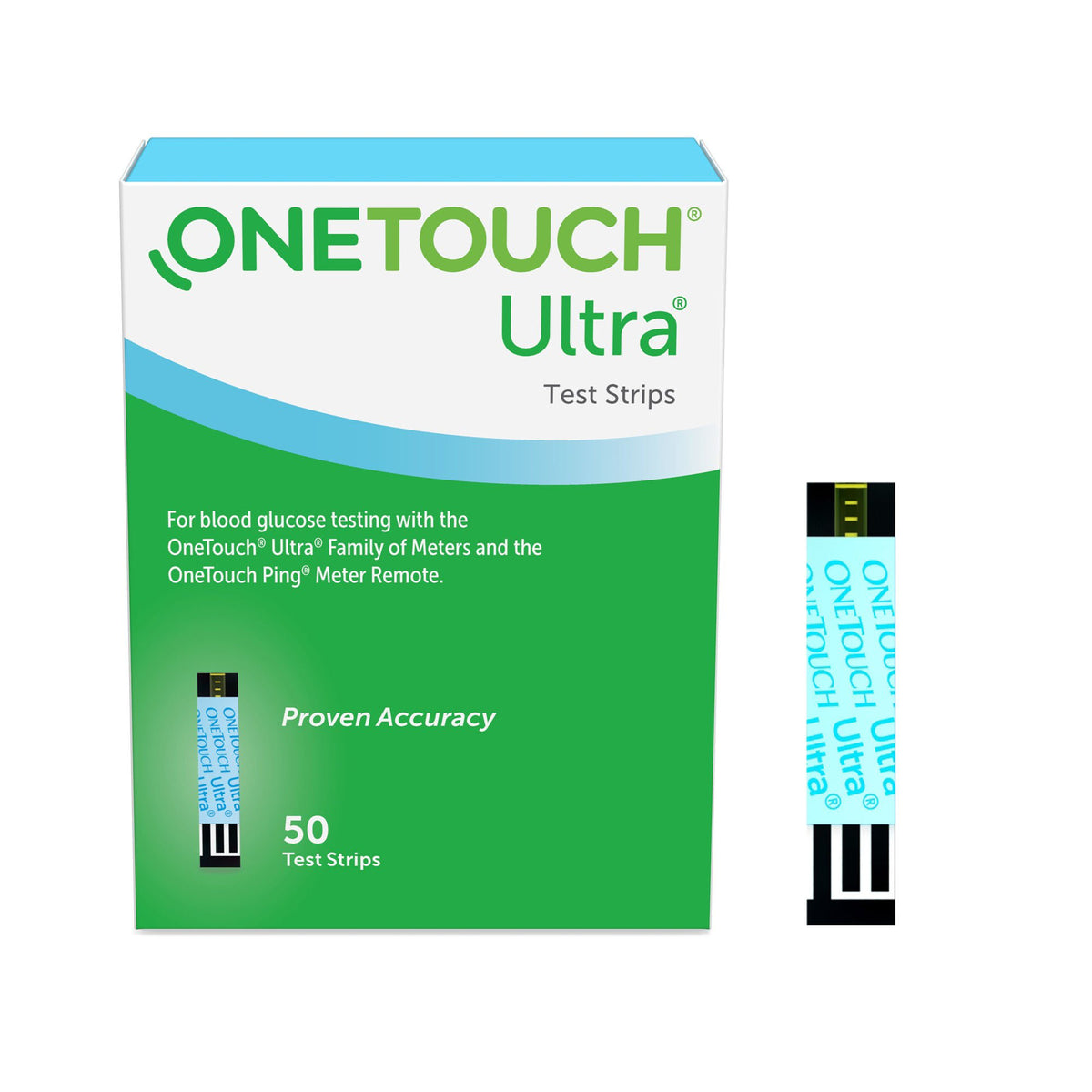 OneTouch® Ultra® Blue Blood Glucose Test Strip, BX/50