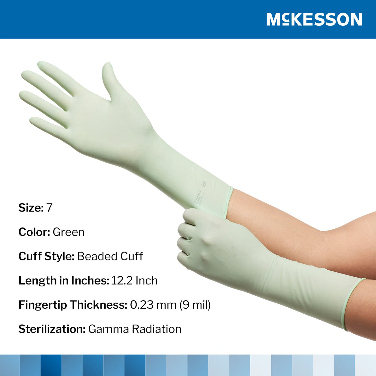 McKesson Perry® Performance Plus Polyisoprene Surgical Glove, Size 7, Green