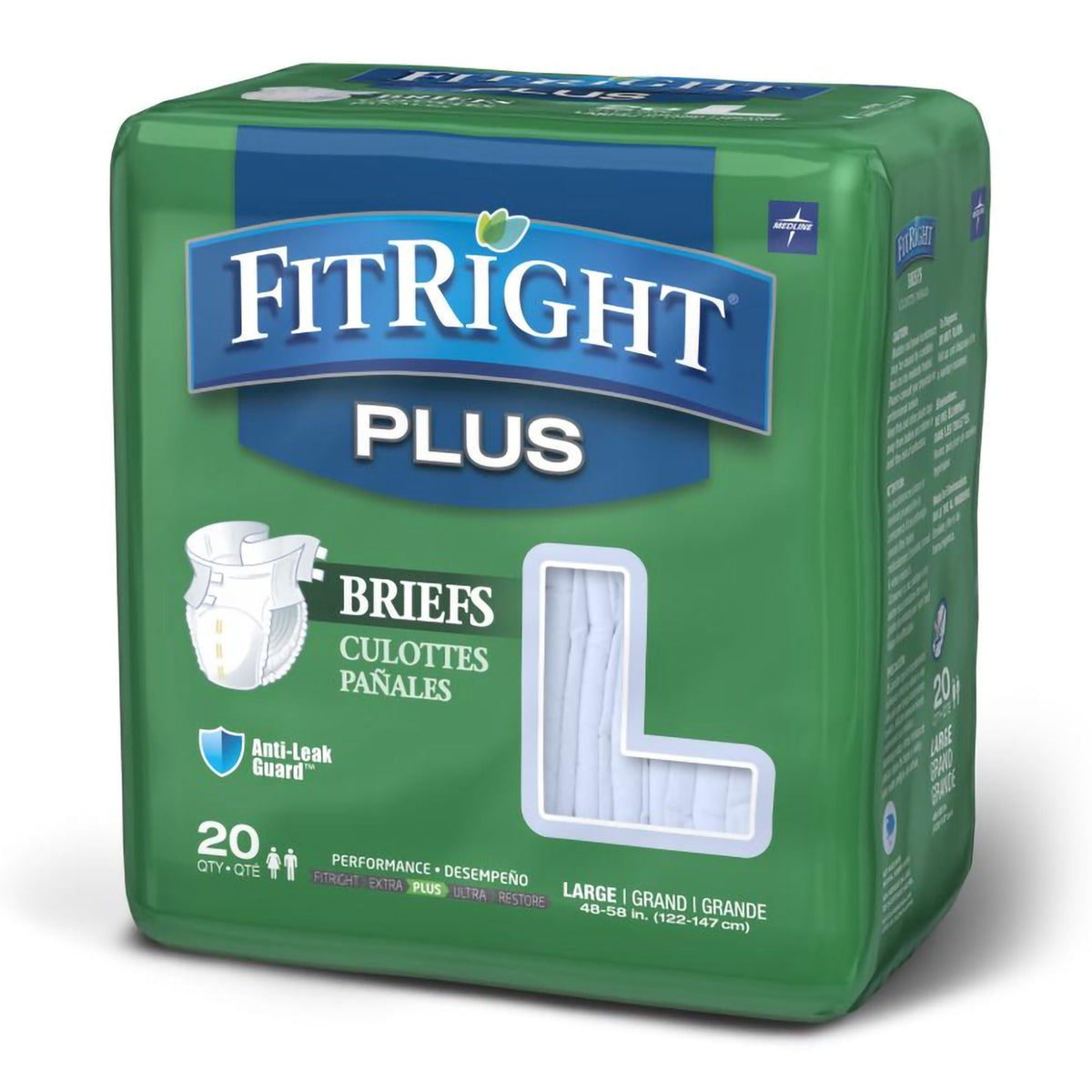 FitRight™ Plus Anti-Leak Guard Briefs, Large, CS/80
