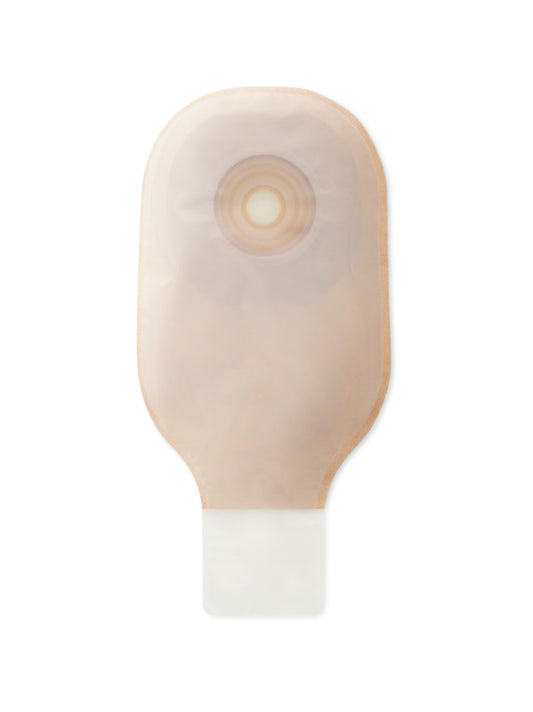 Premier Convex Flextend Drain Pouch with Belt Tab, Clip and Tape Border, Transparent, 7/8"
