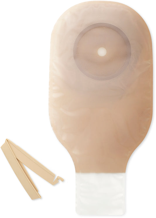 Premier Convex Flex Tend 1-Piece Drainable Pouch With Tape Border Precut 1-1/4", Transpare