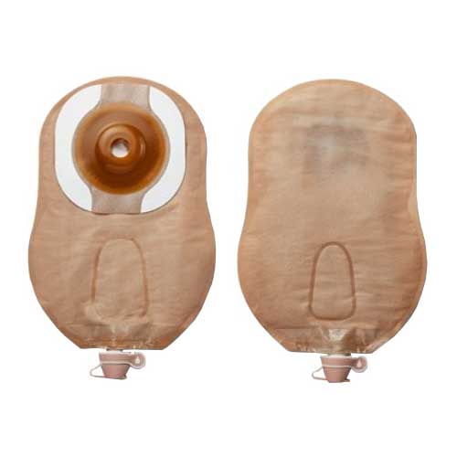 Premier Convex Flextend Urostomy Pouch With Belt Tabs 5/8" (16mm) Pre-Cut With Tape, Beige