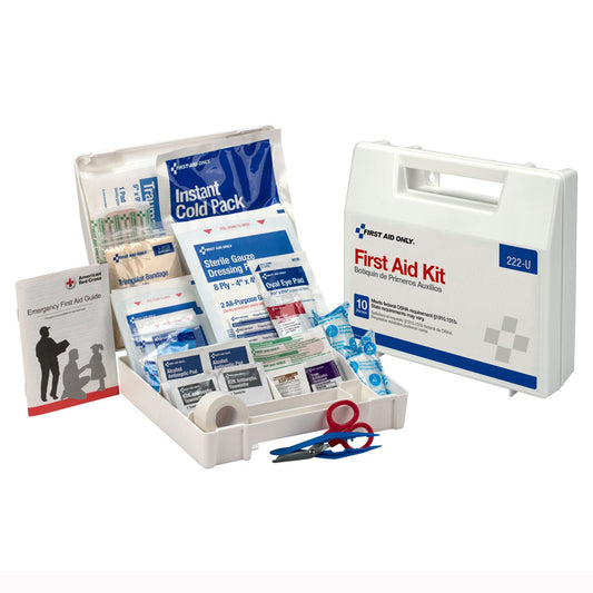 First Aid Only® Ten-Person First Aid Kit, Plastic Case with Dividers, EA/1