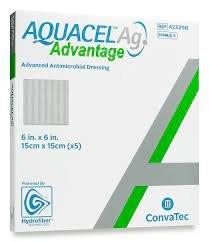 AQUACEL Ag Advantage Surgical Advanced Antimicrobial Dressing with Silver, 3.5" x 8"