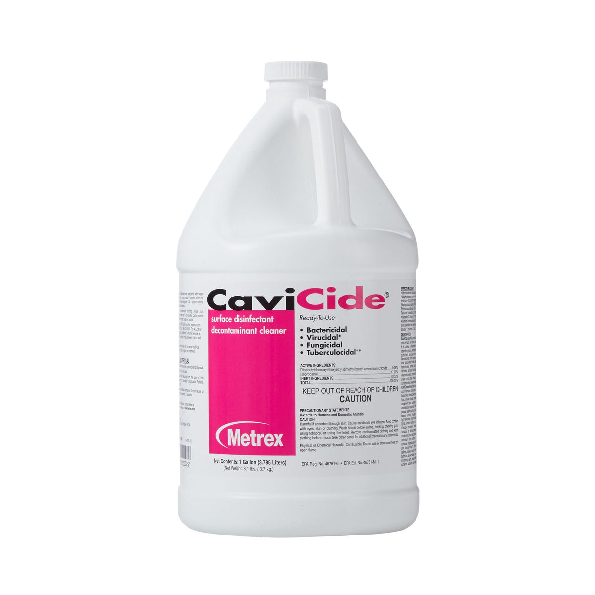 CaviCide Surface Disinfectant Cleaner, Alcohol Based, 1-gallon Jug, CS/4